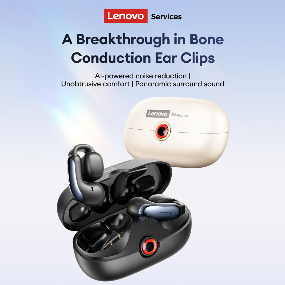 Noise Cancelling Headphone - Lenovo LES-108 Knochenleitung TWS Ohrclips Kopfhörer