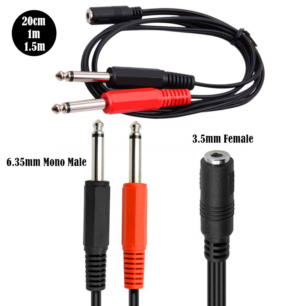 Cable Extension 3.5 - 6,35 mm Stecker auf 2 6,35