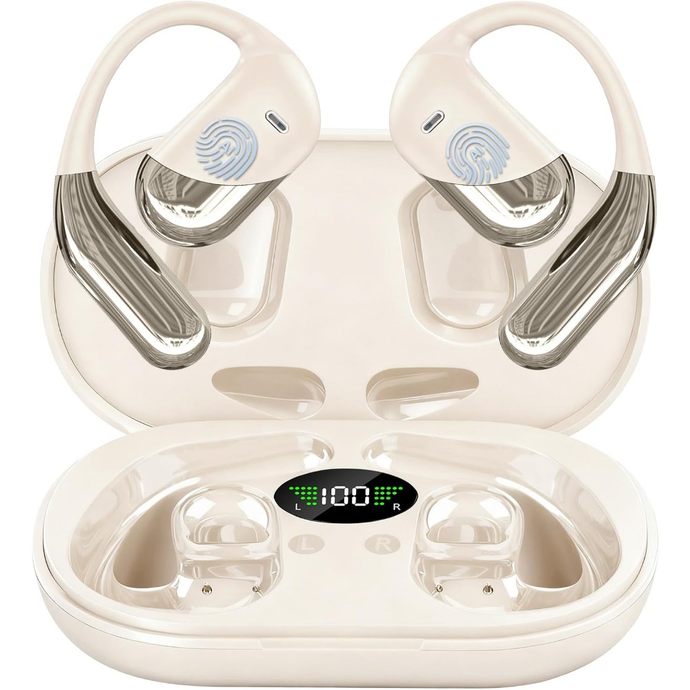 Earbuds Charging Case - 144-Sprachen Echtzeit-Übersetzungs-Bluetooth-Ohrhörer, Open-Ear-Design, mit Ladecase, Geeignet