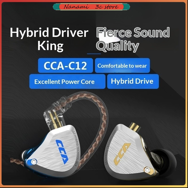 Audiophile Headphone Wired - CCA C12 Kopfhörer Hi-Fi Audiophile-Qualität DIY