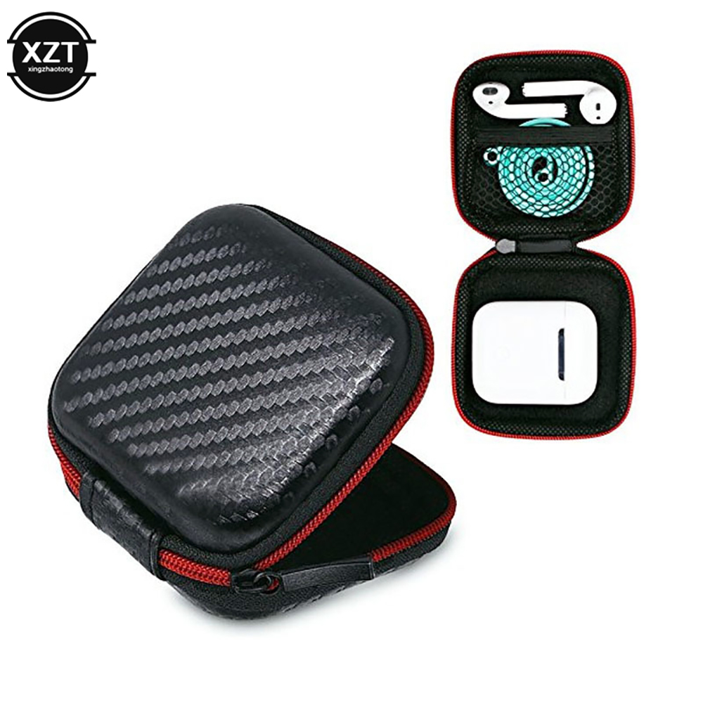 Headphone Case Hard - Kopfhörertasche, Mini-Reißverschluss, quadratisch, harte Aufbewahrungsbox, Headset-Hülle