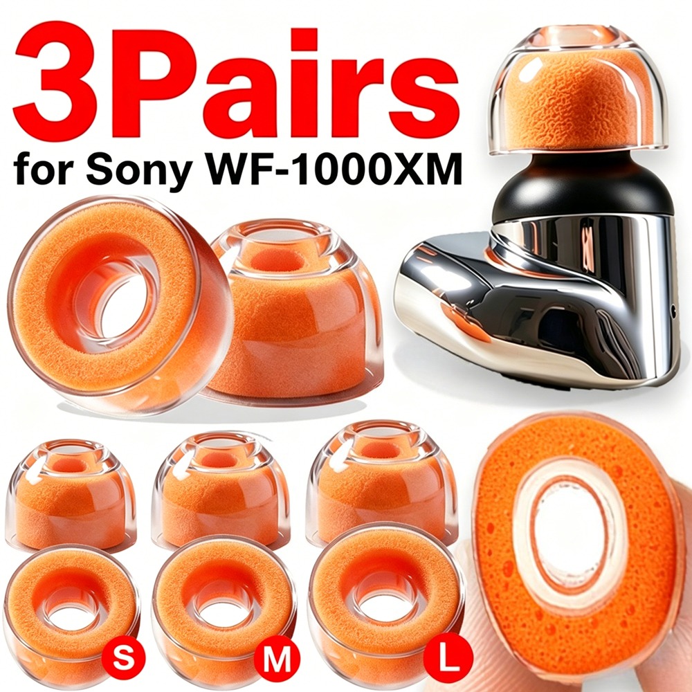 Earphone Foam Tip - 1-3 Paar Ersatz-Ohrstöpsel aus Memory-Schaum für