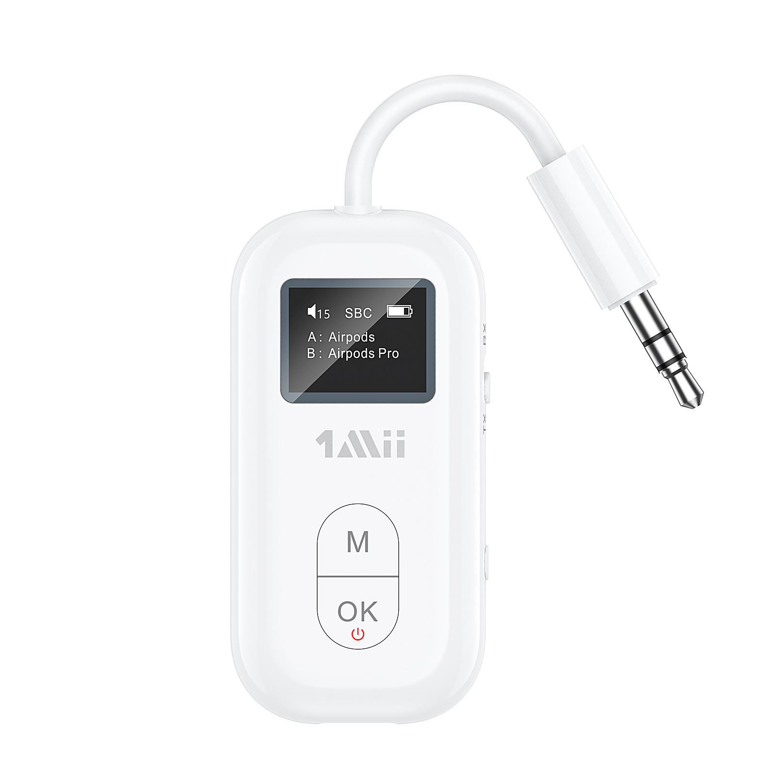 Bluetooth Adapter Receiver - 1Mii Airplane 3,5-mm-AUX-Bluetooth-Adapter mit Aptx-LL/HD &