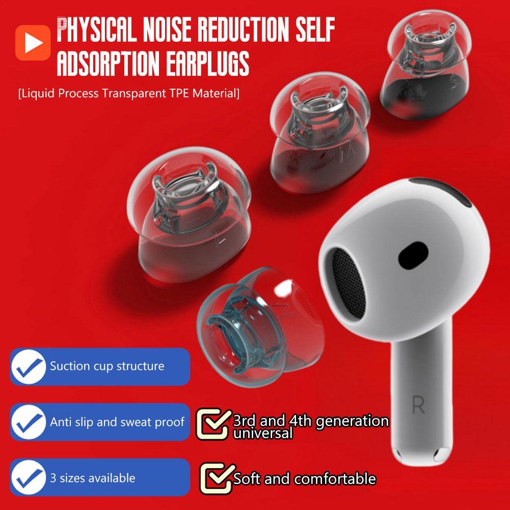Silicone Ear Tip Replacement - Kopfhörerabdeckungen mit physikalischer Geräuschunterdrückung für Apple