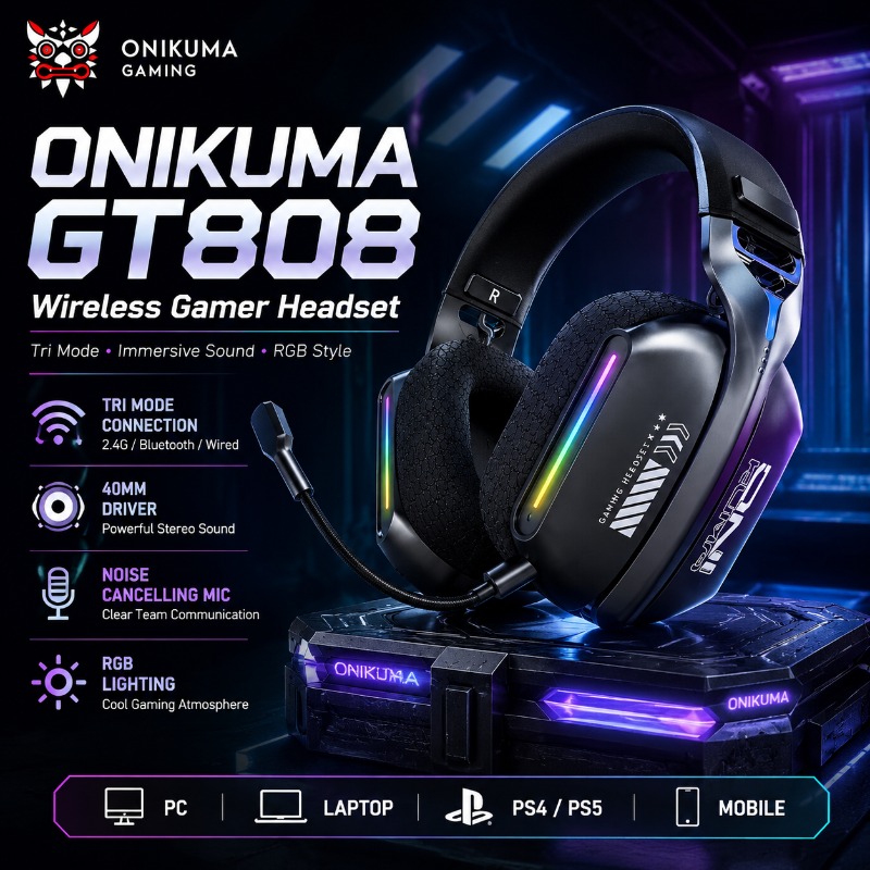 ONIKUMA GT808 Kabelloses Gamin – Gaming Headset Rgb Bewertung und Preis
